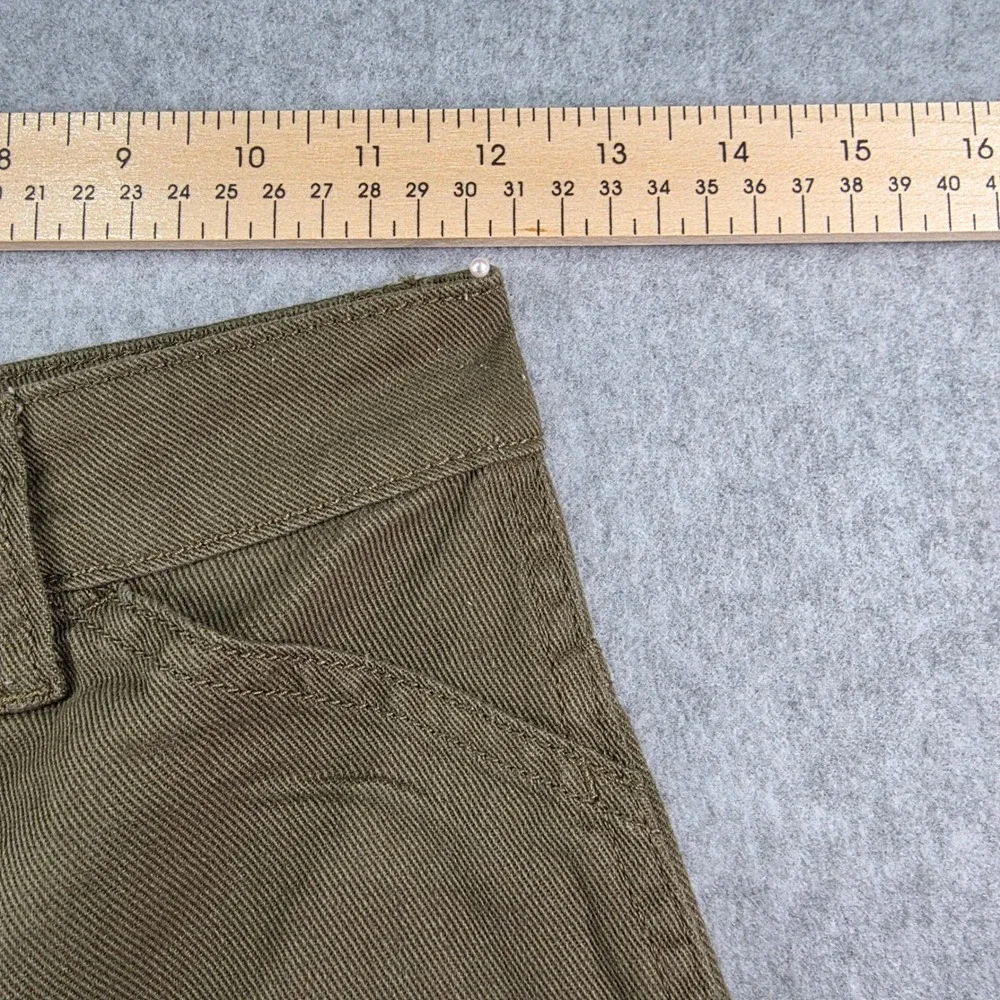 H&M Divided Womens Olive Green High Waisted Wide Leg Utility Carpentef Pants Sz0